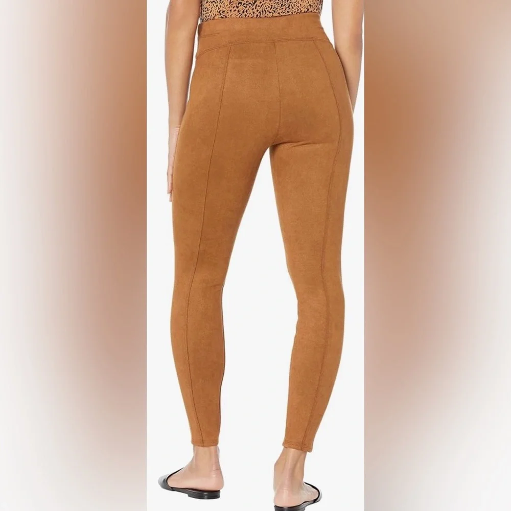 Spanx Faux Leather Suede Caramel Tan Brown Leggings Pants M